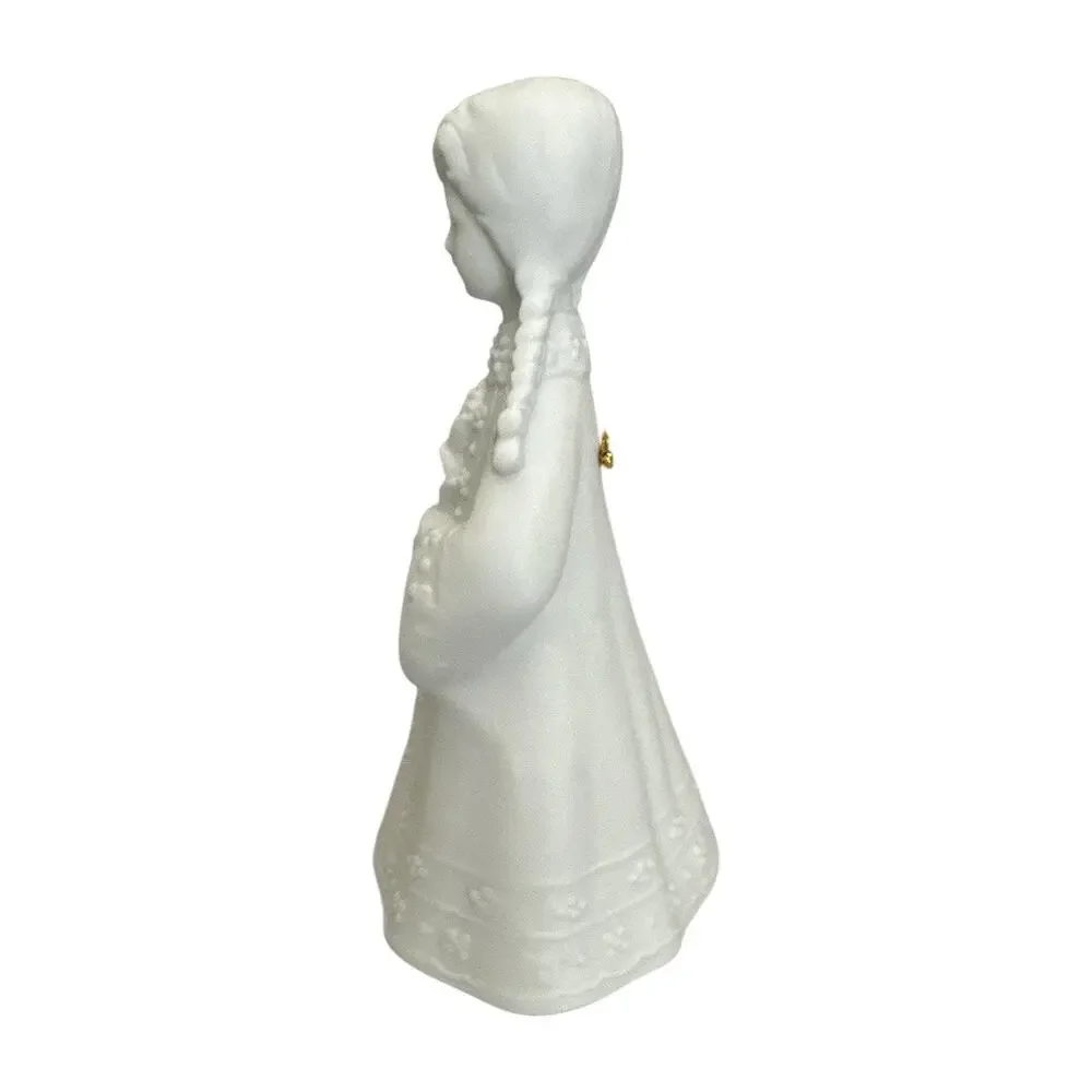 Delicate Bisque Porcelain AES Japan Choir Girl Bell 5”